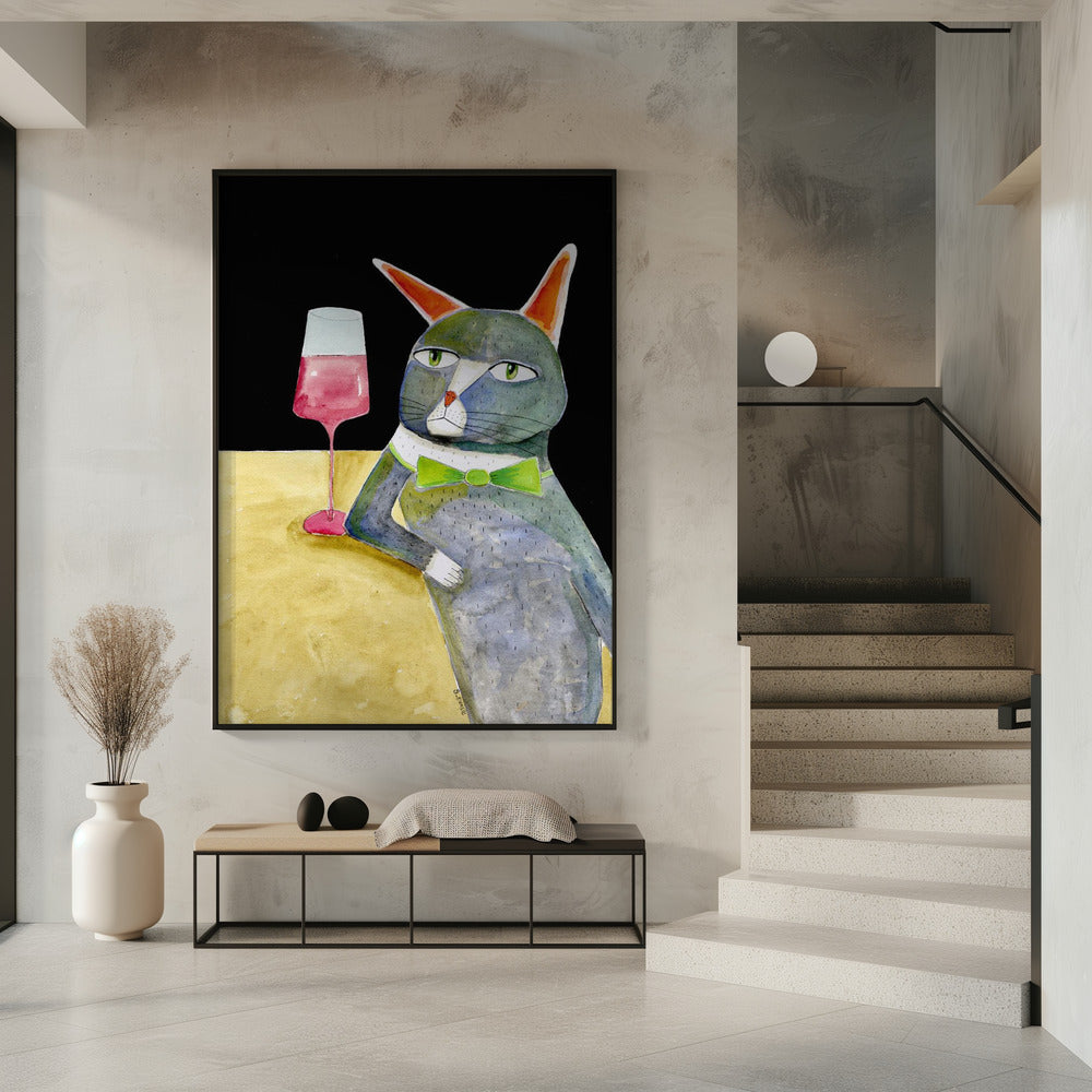 Katze an der Bar | Poster