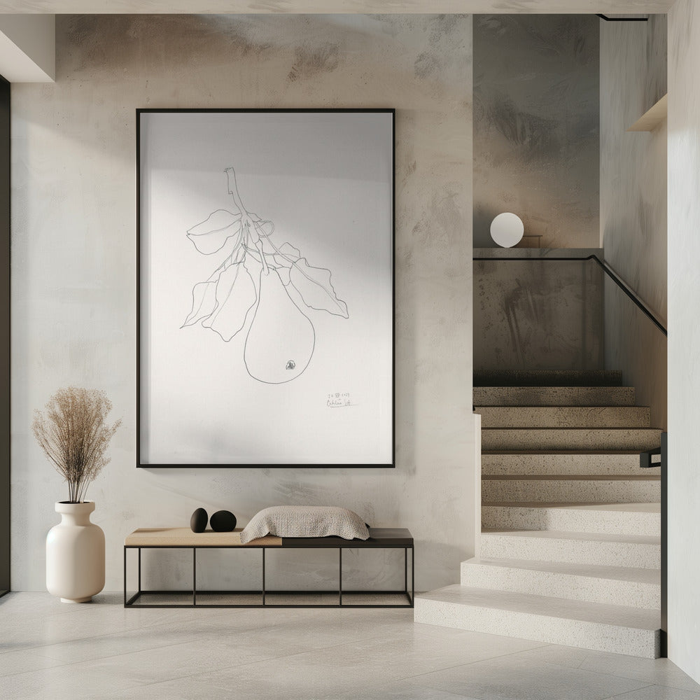 Elegant Pear Sketch | Poster
