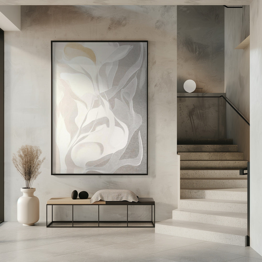 Swirling White and Gray Lines | Poster