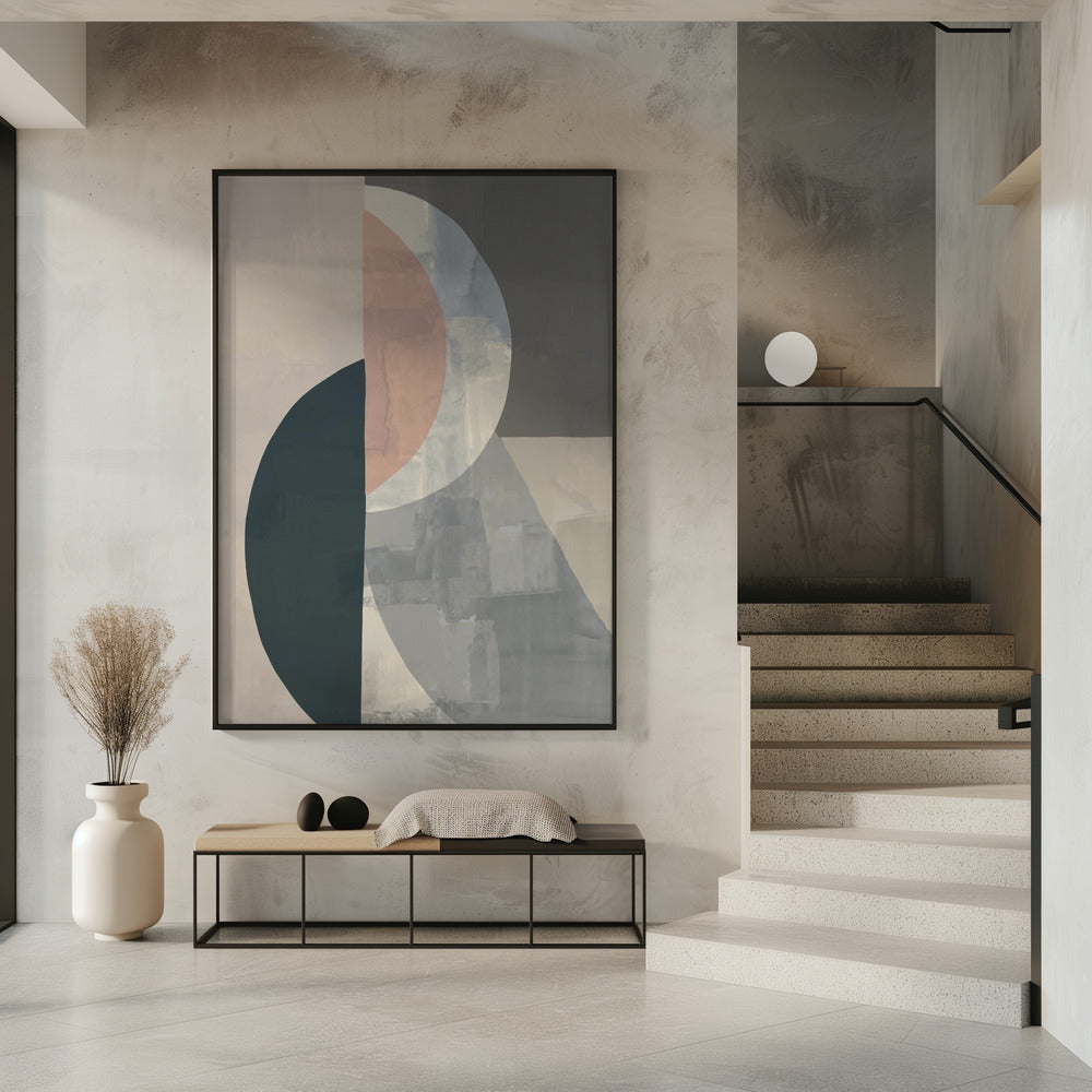Geometrische Formen und gedämpfte Farben | Poster