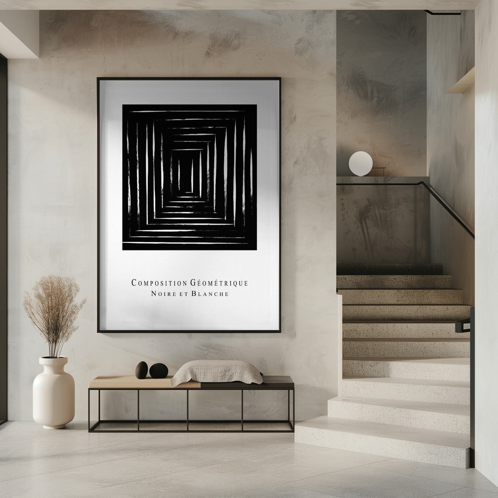 Komposition Géométrique Noire et Blanche | Poster