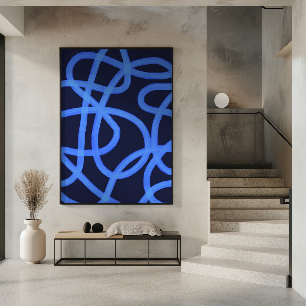 Blue Maze Paths | Poster