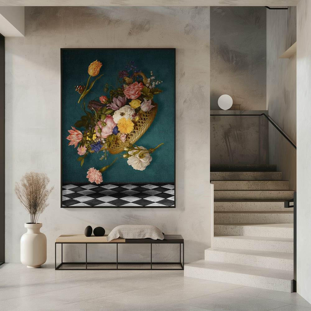 Schwimmender Blumenkorb | Poster
