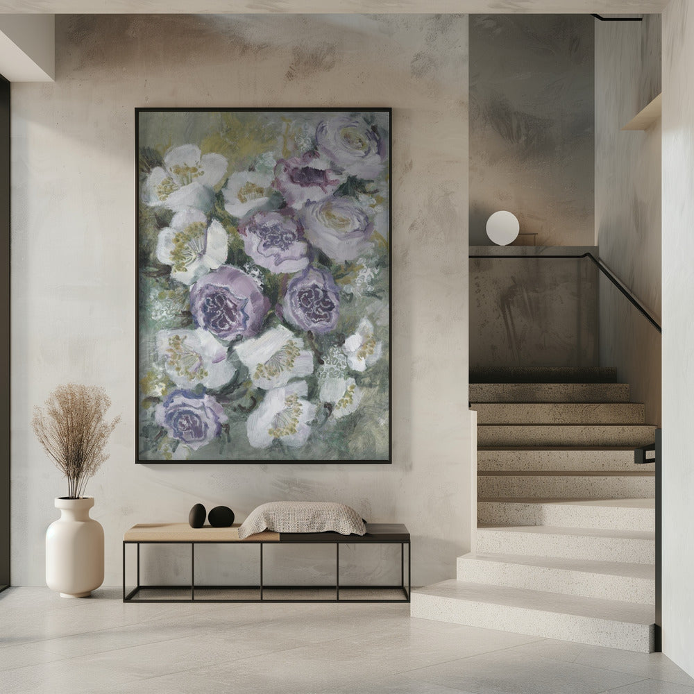 Zarte lila und weiße Blumen | Poster