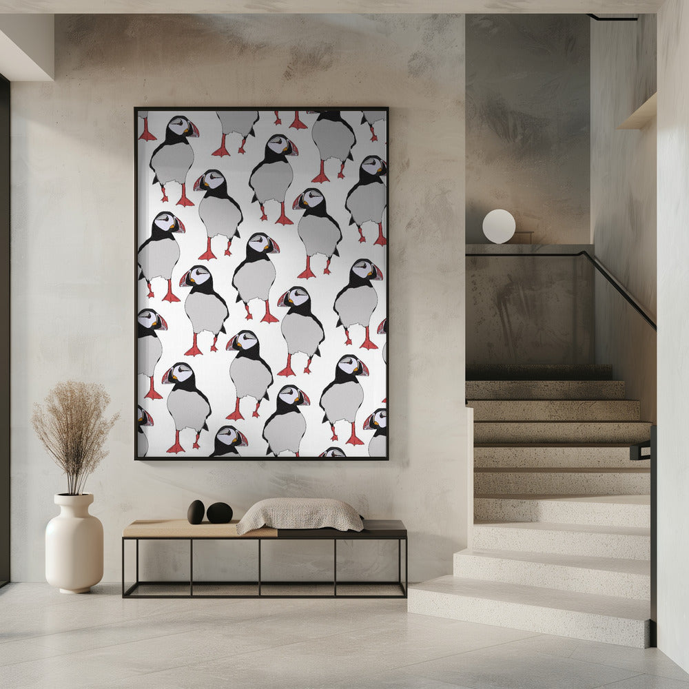 Papageientaucher-Vogelmuster | Poster