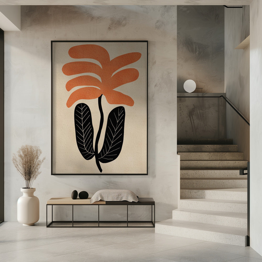 Orangefarbene Blumenblume | Poster