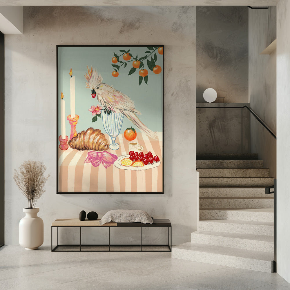 Frühstück mit Vogel | Poster