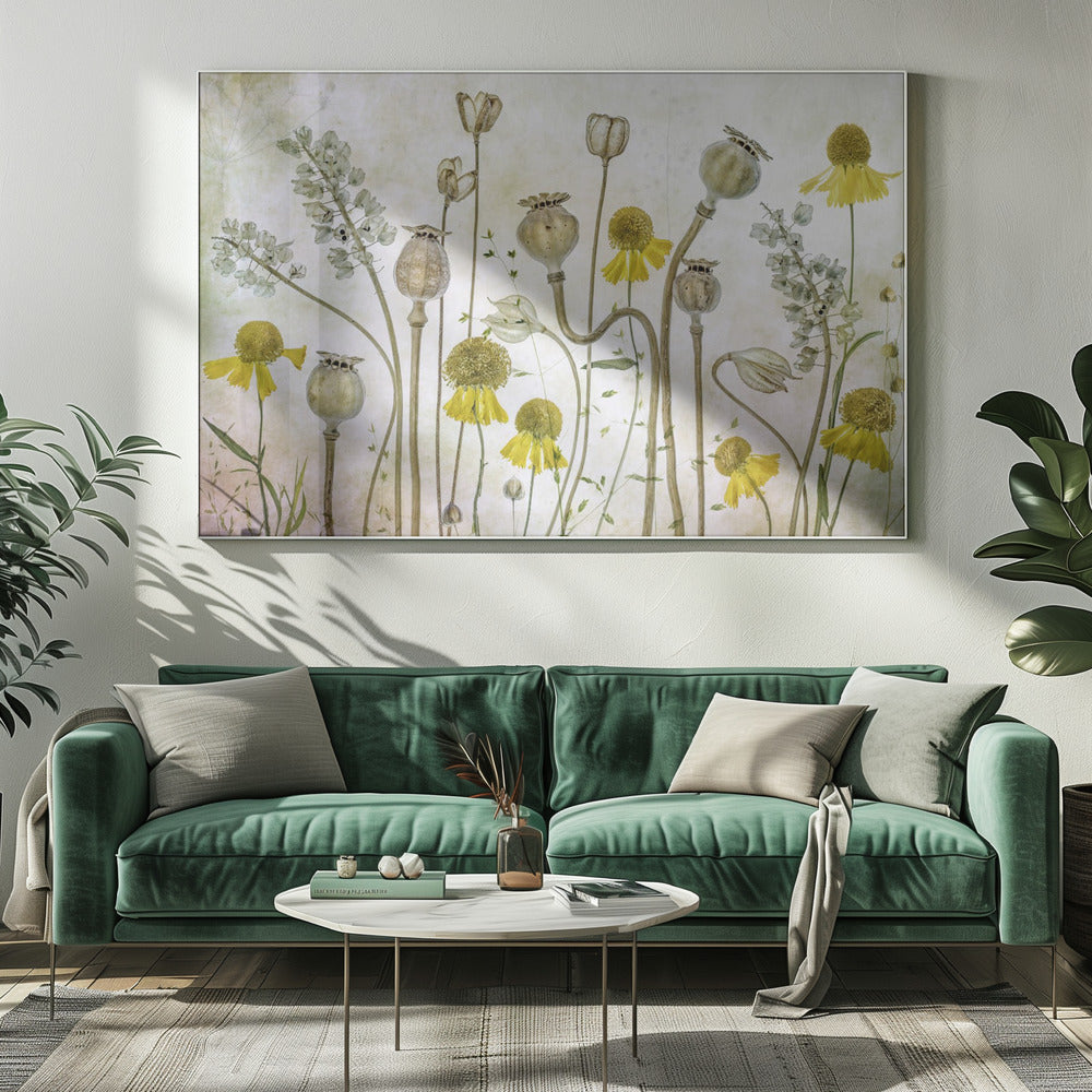Mohnblumen und Helenium | Leinwand