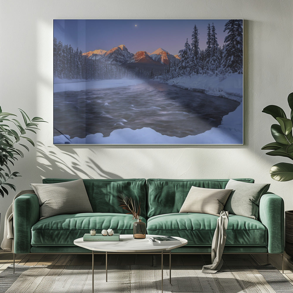 Kanadische Rockies im Winter | Leinwand
