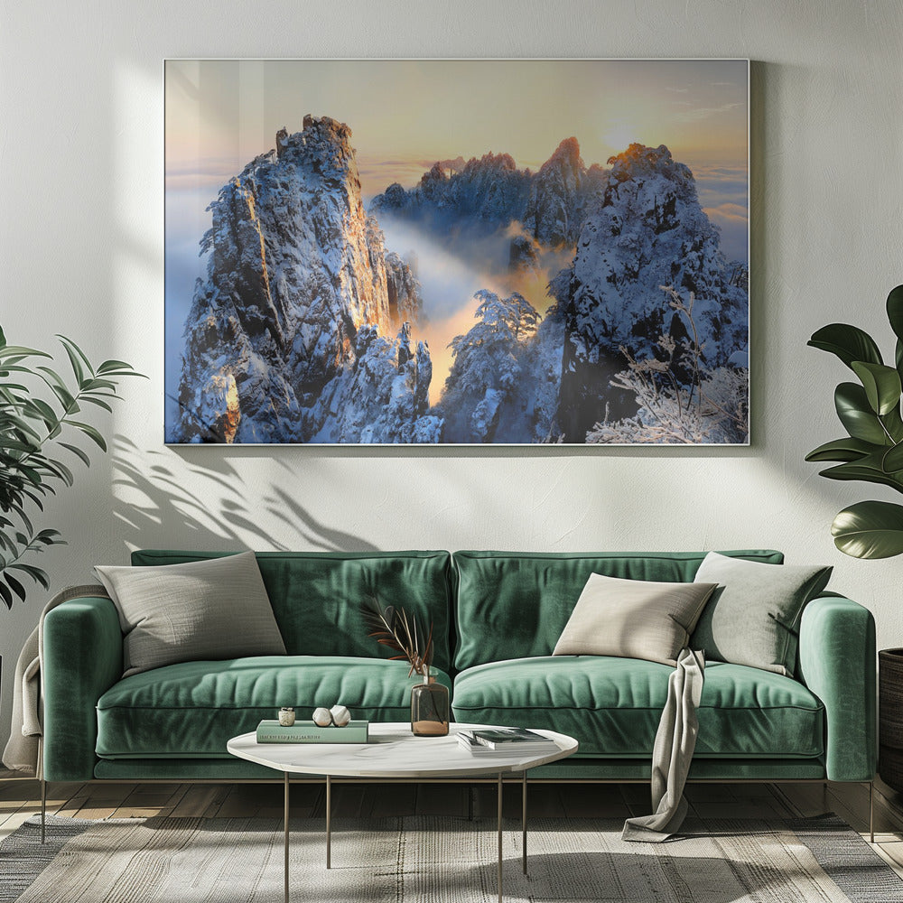 Sonnenaufgang am Berg Huang Shan | Leinwand