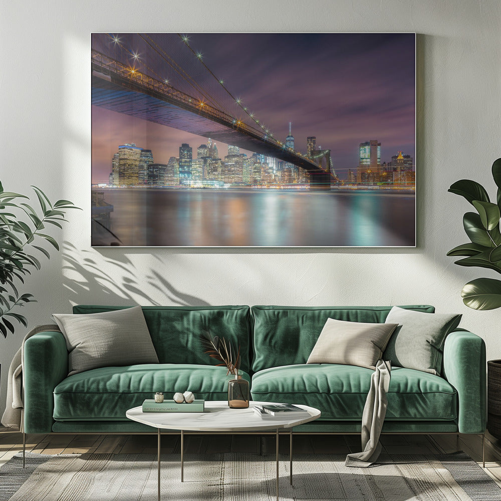 Brooklyn Bridge bei Nacht | Leinwand