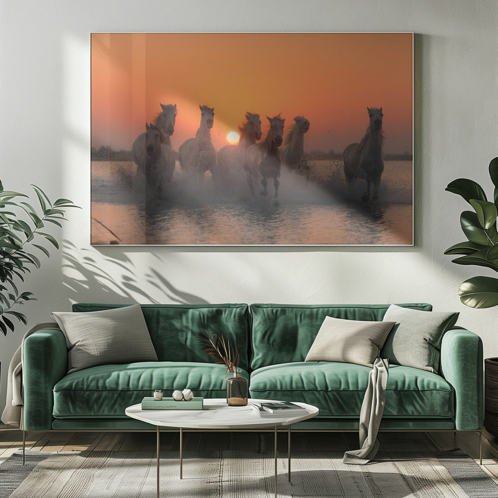 Sonnenuntergang in der Camargue | Leinwand