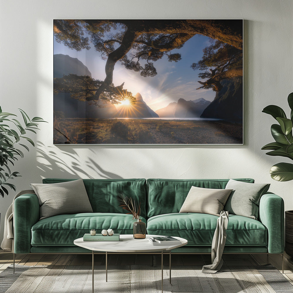 Sonniger Tag im Milford Sound | Leinwand