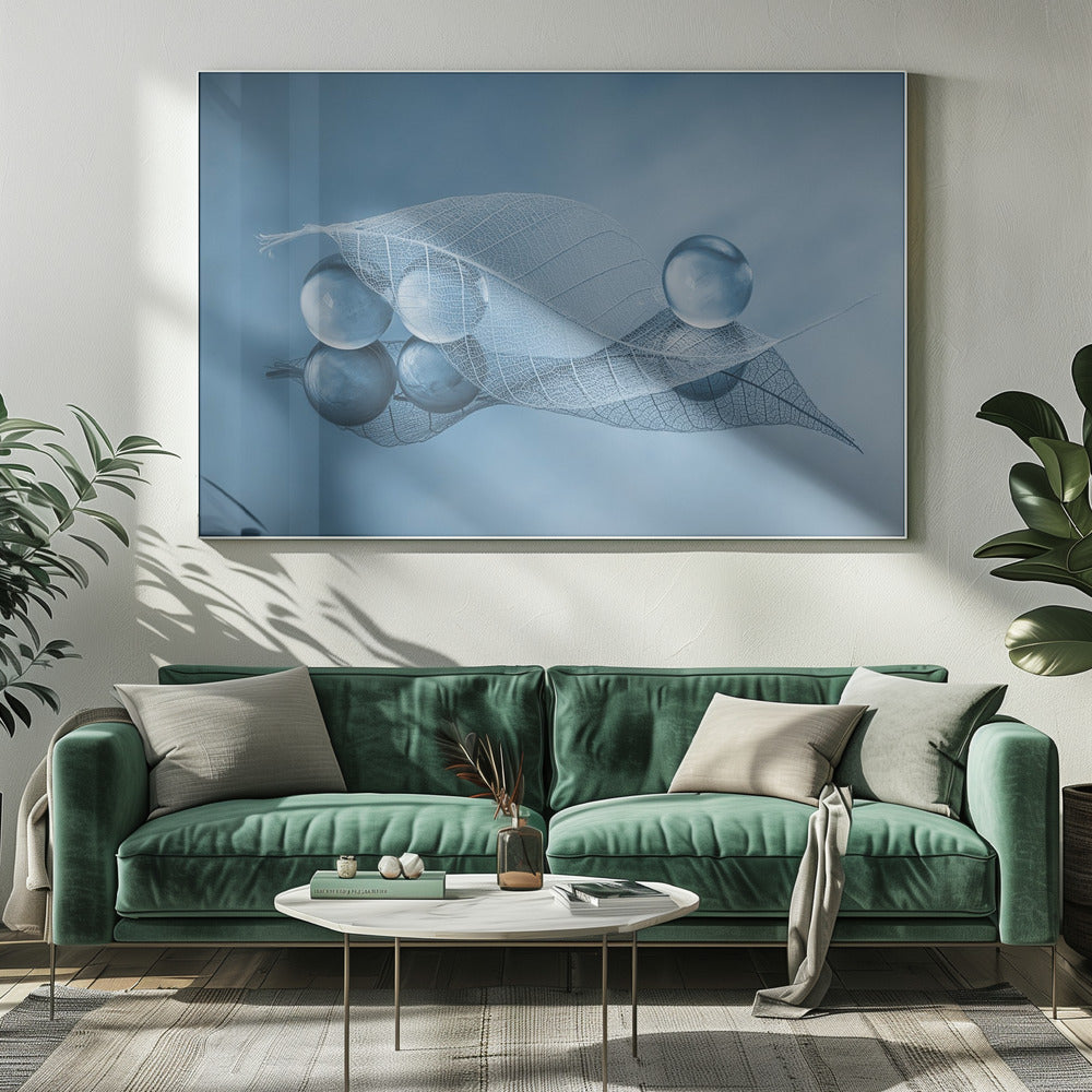 Trockenes Blatt und Blasen | Leinwand