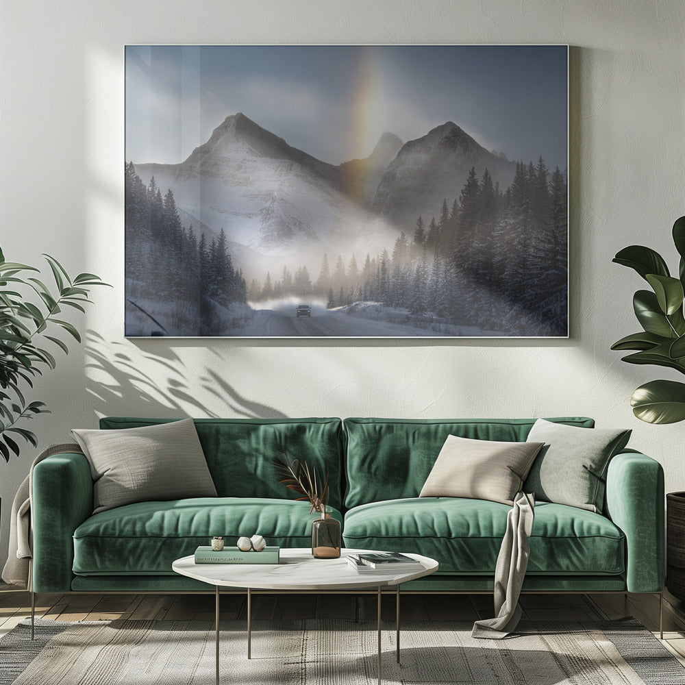 Reiten unter gefrorenem Regenbogen | Leinwand