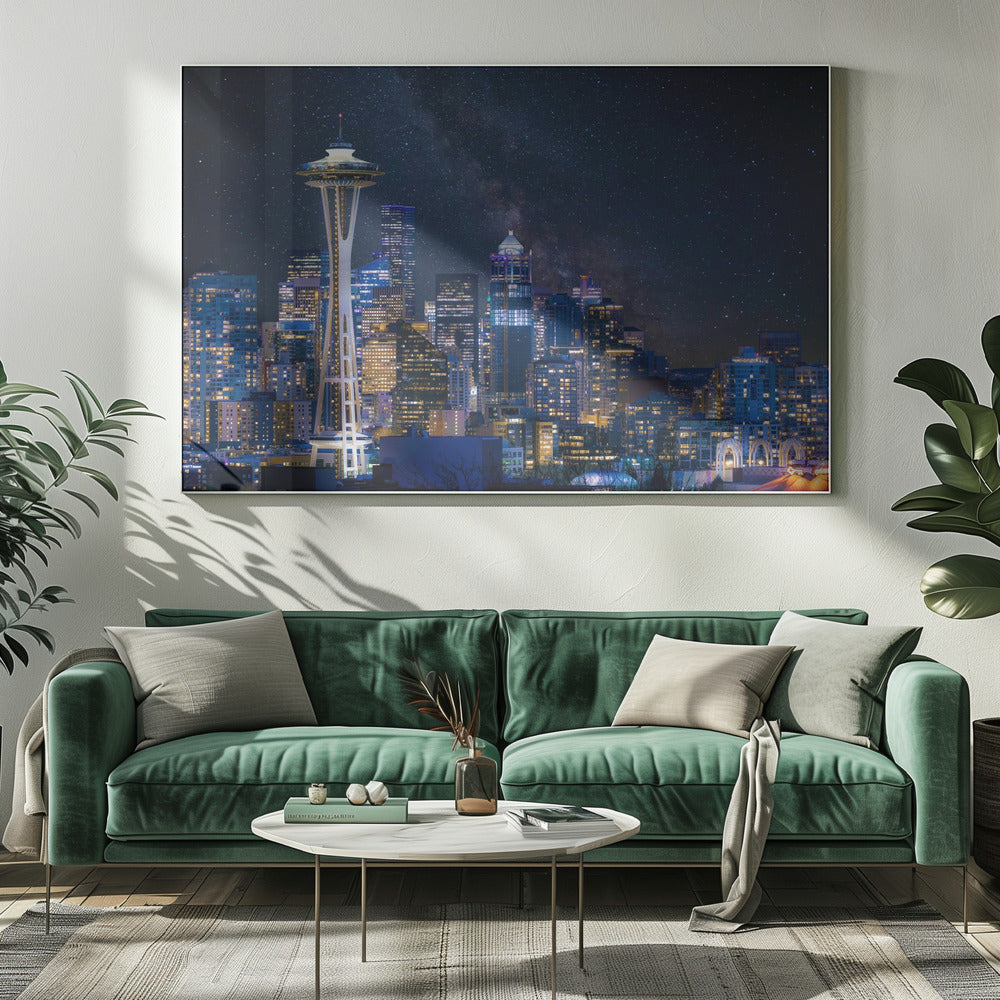 Nacht in Seattle | Leinwand