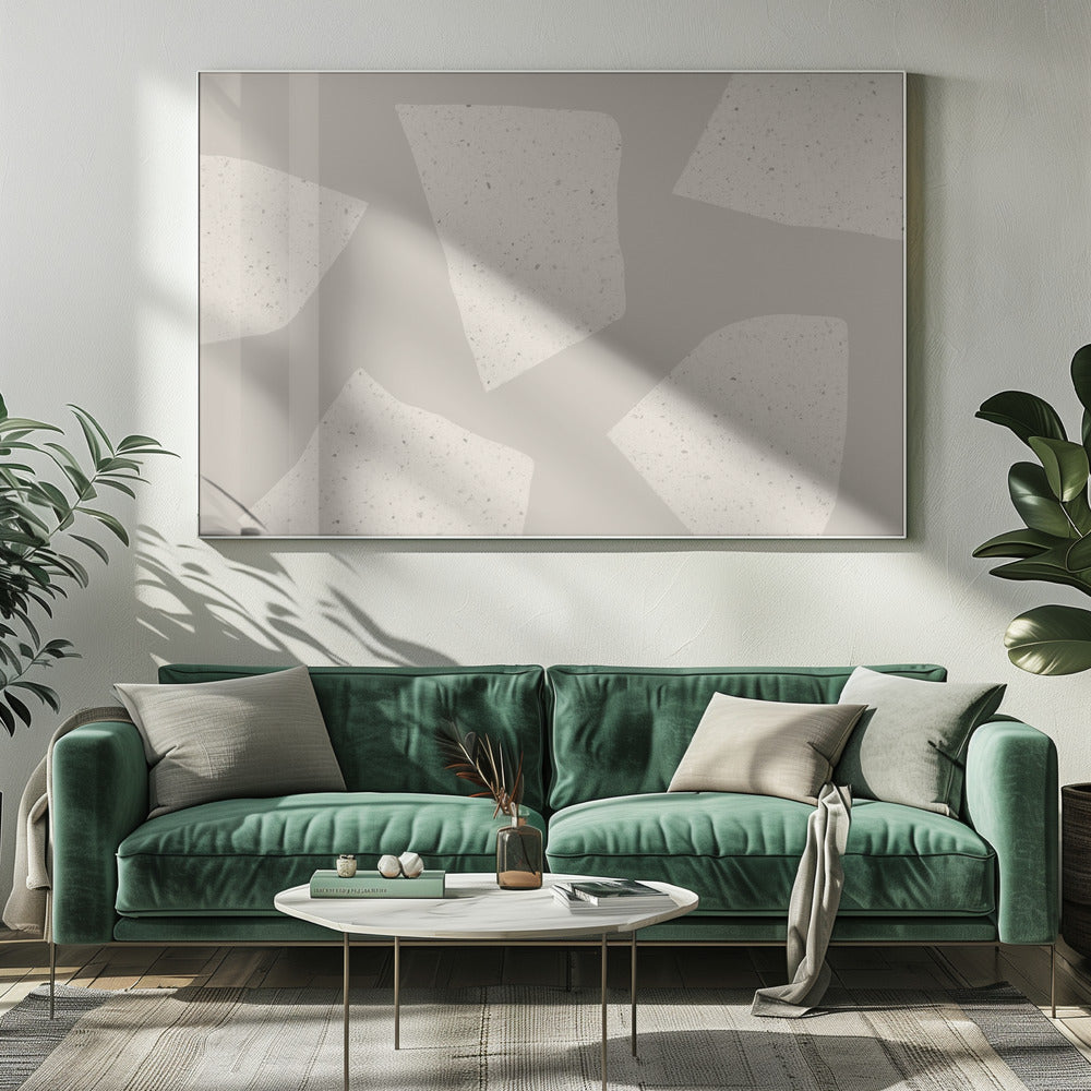 Unregelmäßige hellbeige Formen | Leinwand