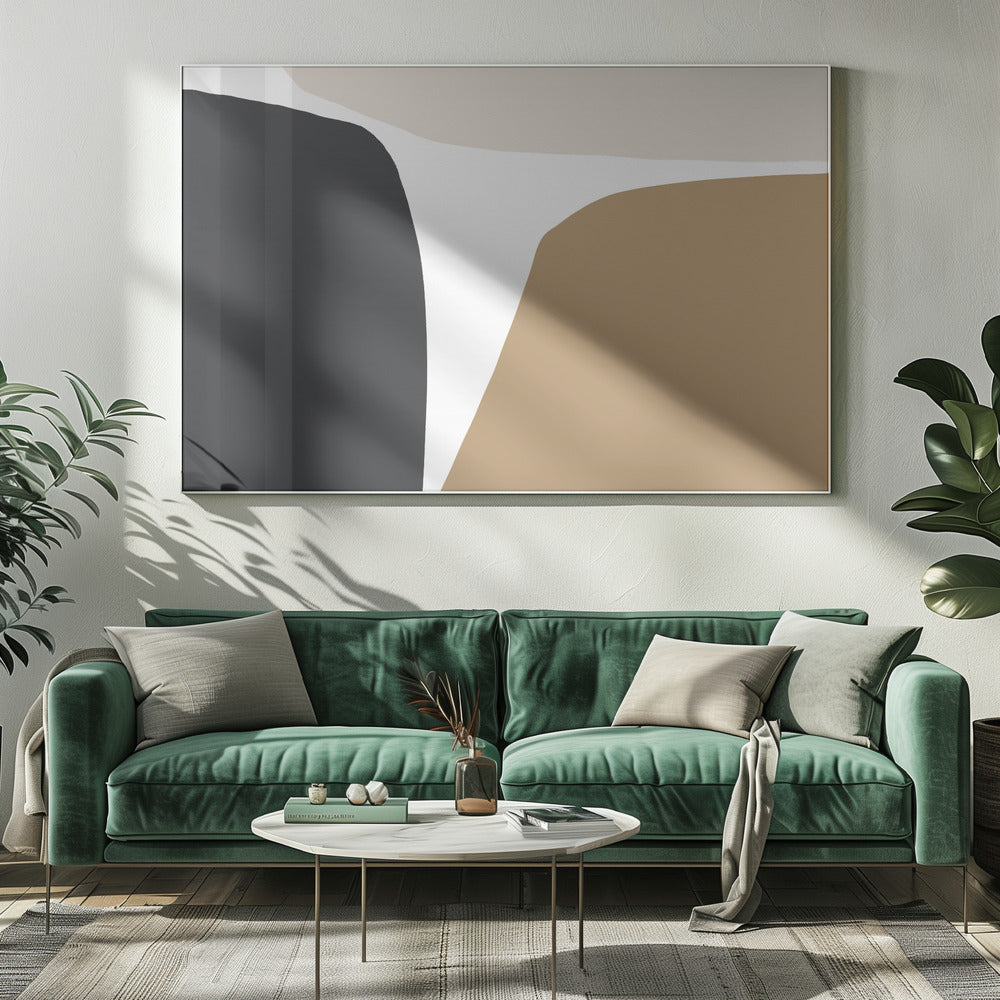 Geometrische Formen in neutralen Tönen | Leinwand