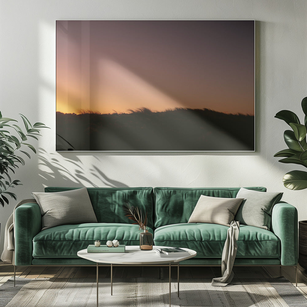 Dünengras Sonnenuntergang Horizontal | Leinwand