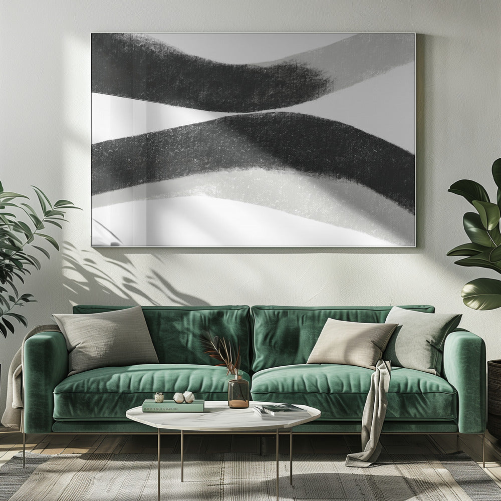 Black And Grey Strokes On A White Background | Canvas