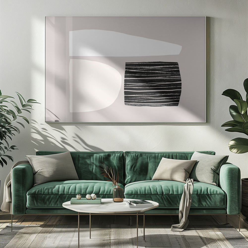 Geometrische Formen in neutralen Tönen | Leinwand