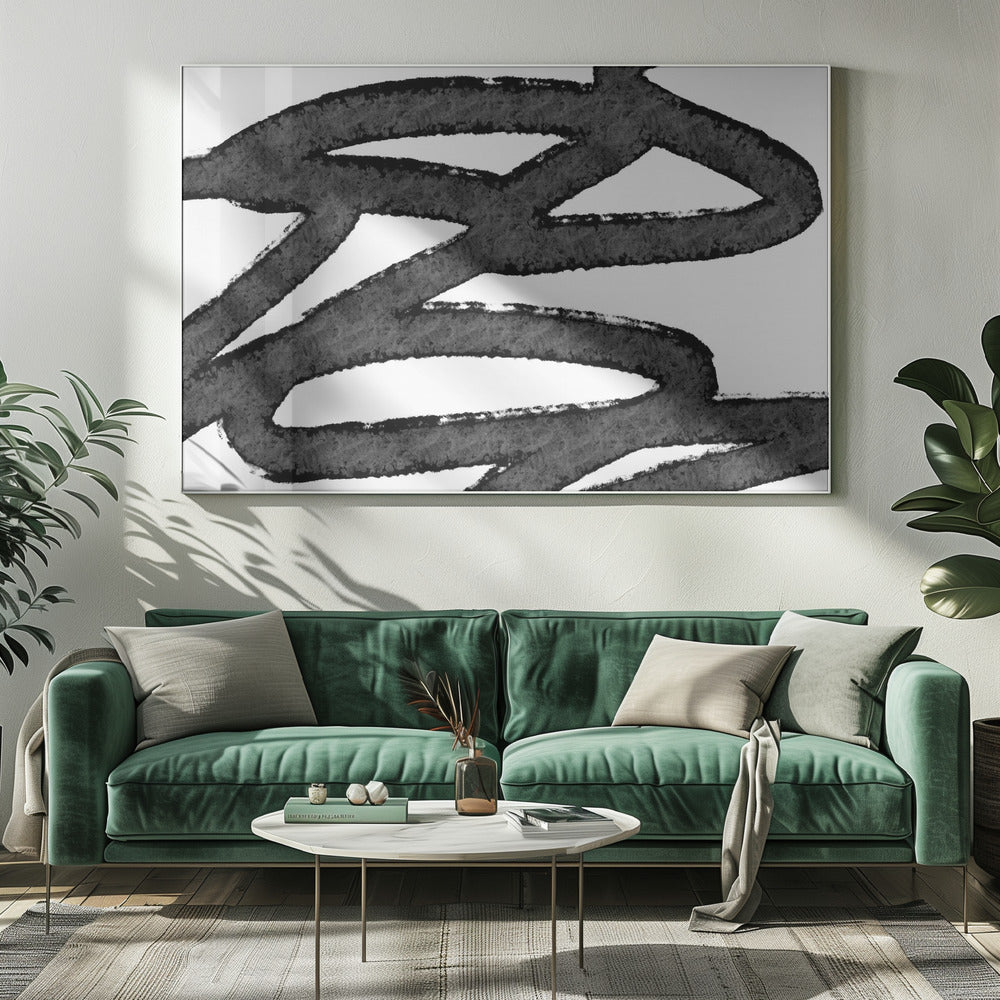 Black Brushstrokes On A White Background | Canvas