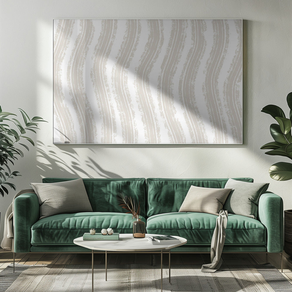 Strukturierte beige Linien mit rhythmischem Muster | Leinwand