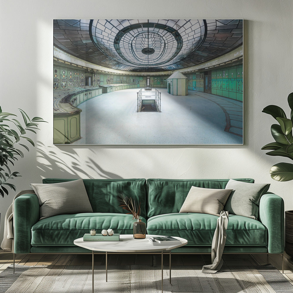 Verlassener Art-Deco-Kontrollraum | Leinwand