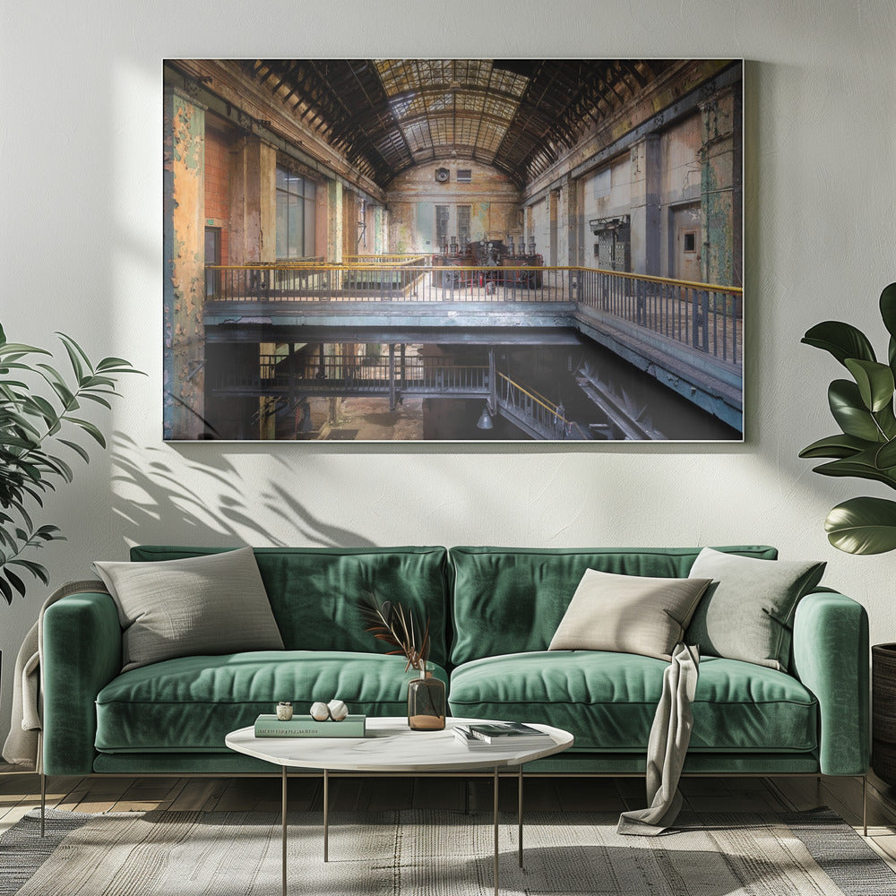 Industriehalle im Verfall | Leinwand