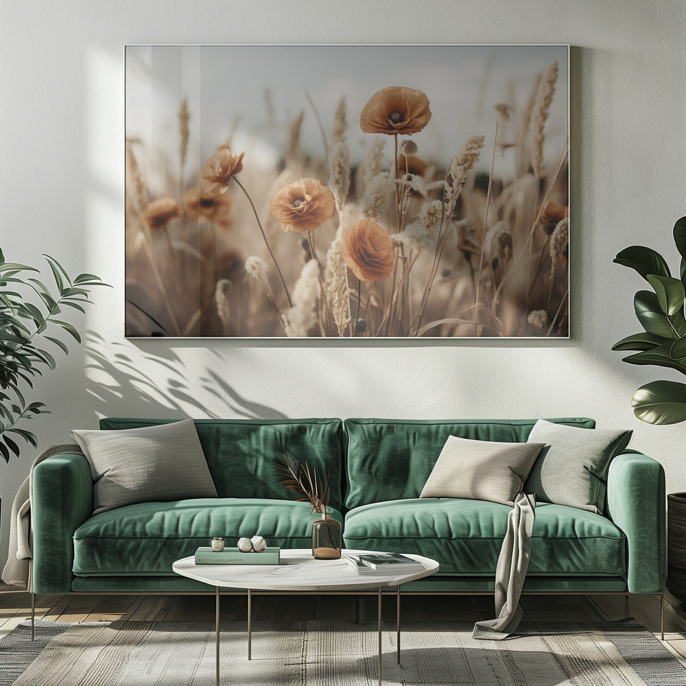 Mohnblumen im Wind | Leinwand