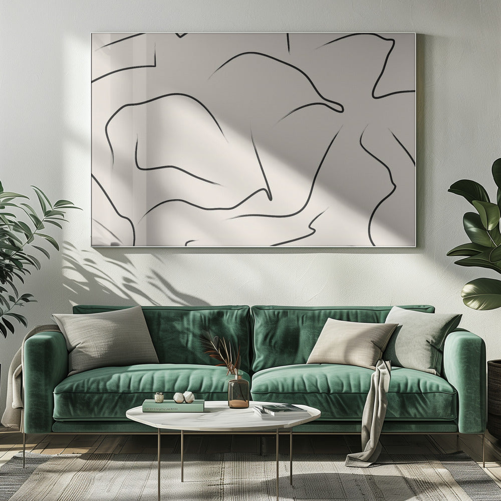 Minimalistische schwarze Kurven | Leinwand
