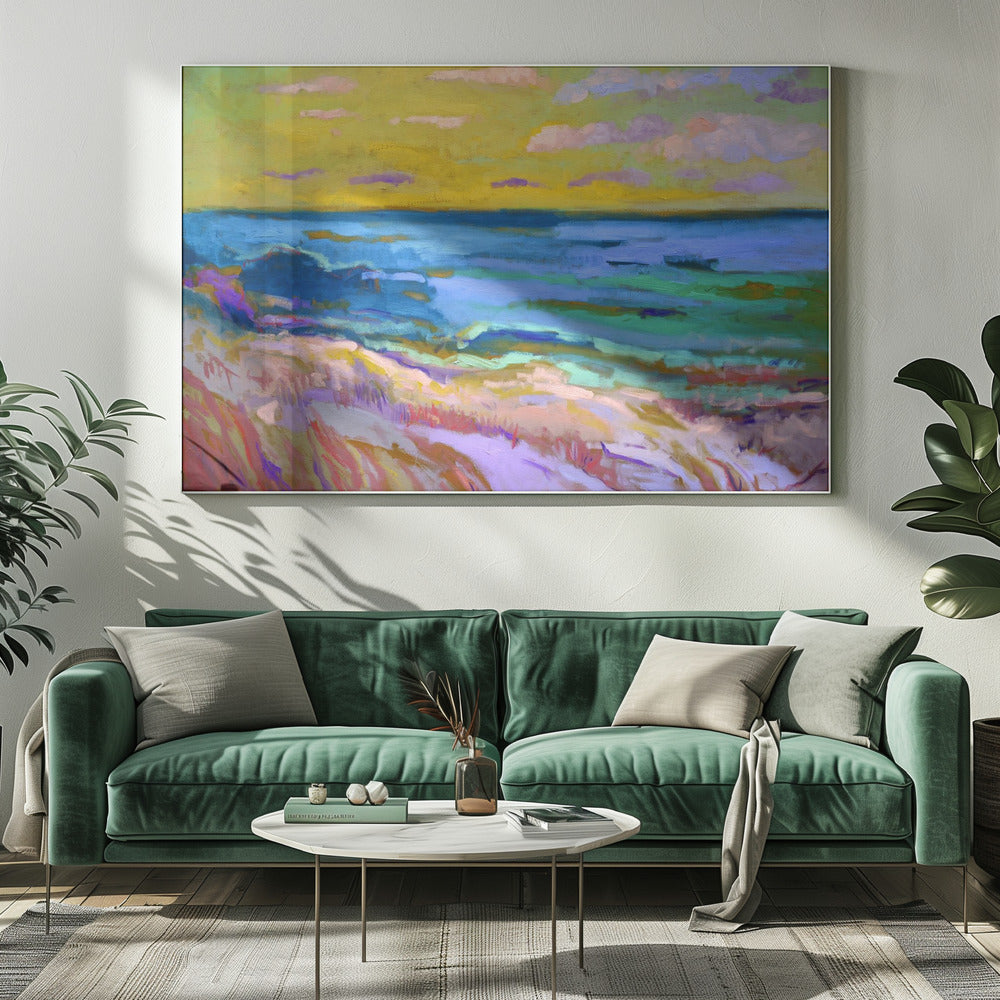 Küstenlandschaft bei Sonnenuntergang | Leinwand