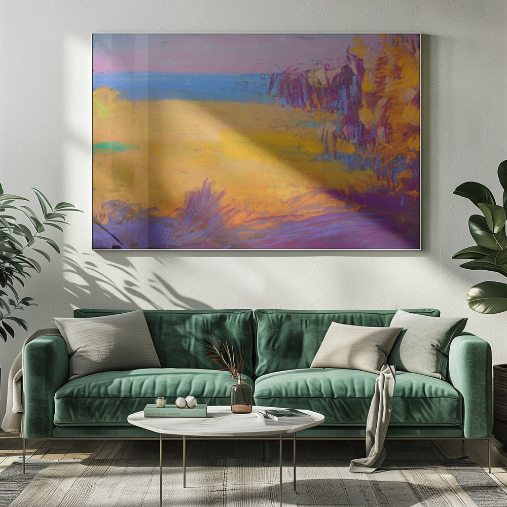 Lebendige Sonnenuntergangsfelder | Leinwand