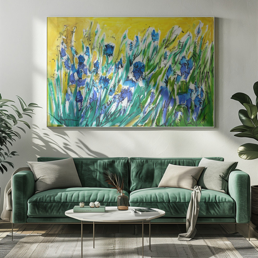 Explosion blauer Blüten | Leinwand