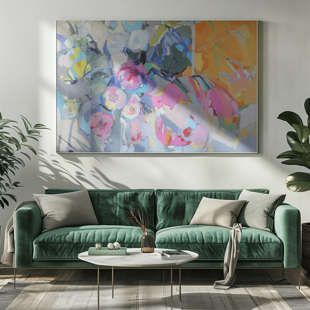 Glas und Rosen | Leinwand