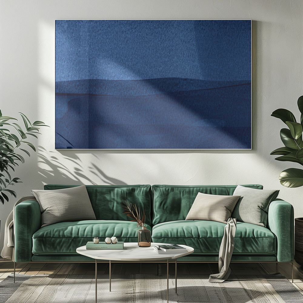 Blue Texture Flowing Vertical Lines | Canvas