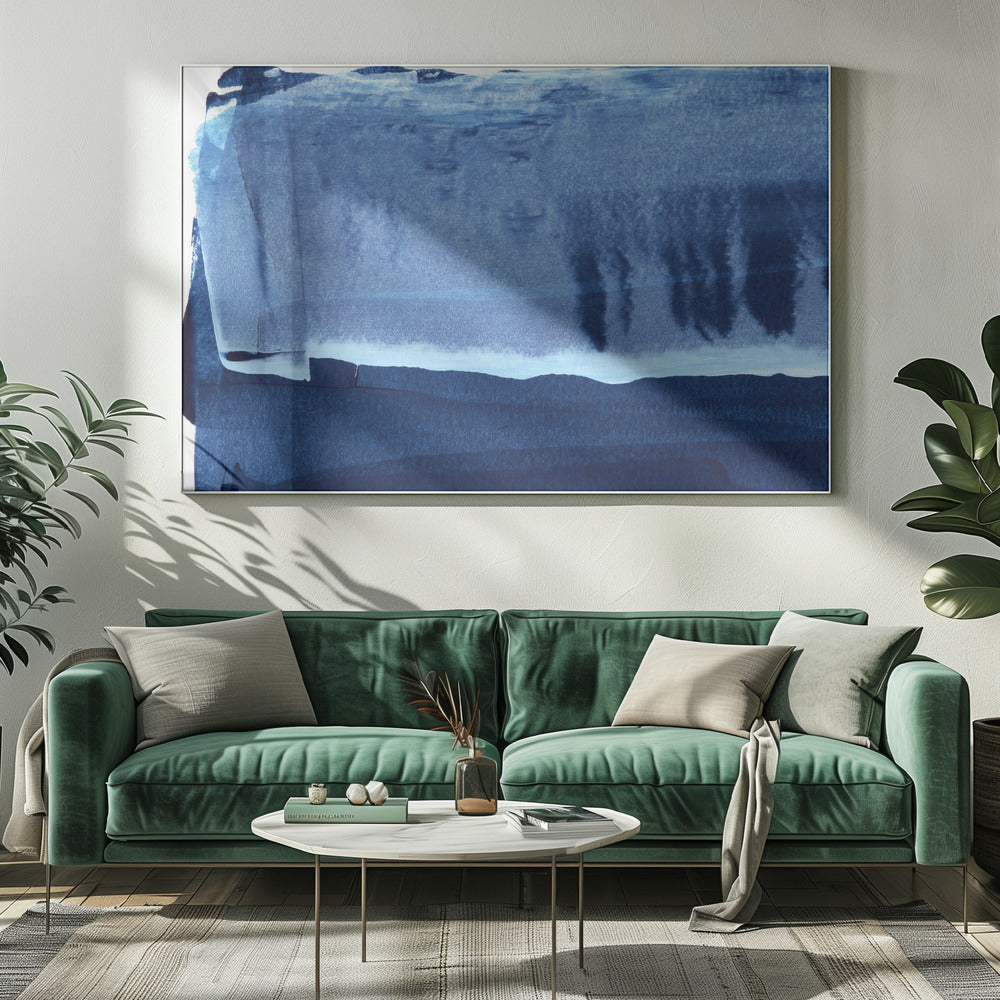 Blue Texture Flowing Vertical Lines | Canvas