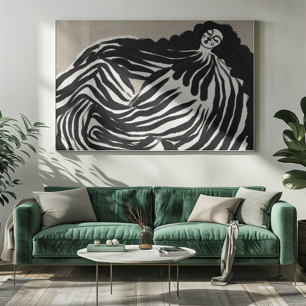 Monochrome Wellen | Leinwand