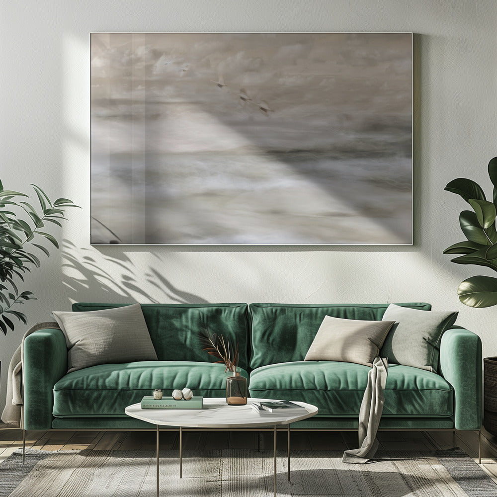 Schwäne über dem Meer | Leinwand