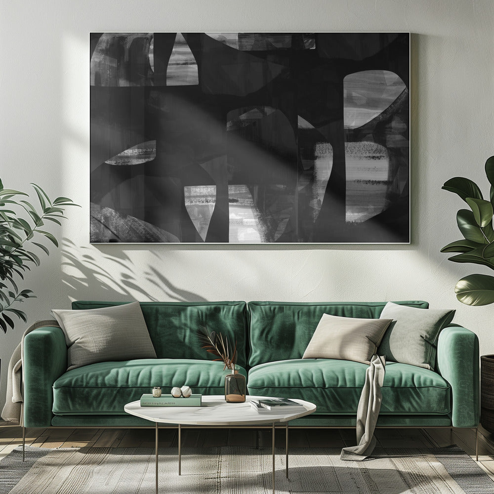 Abstract Black Night Shapes 1 | Canvas