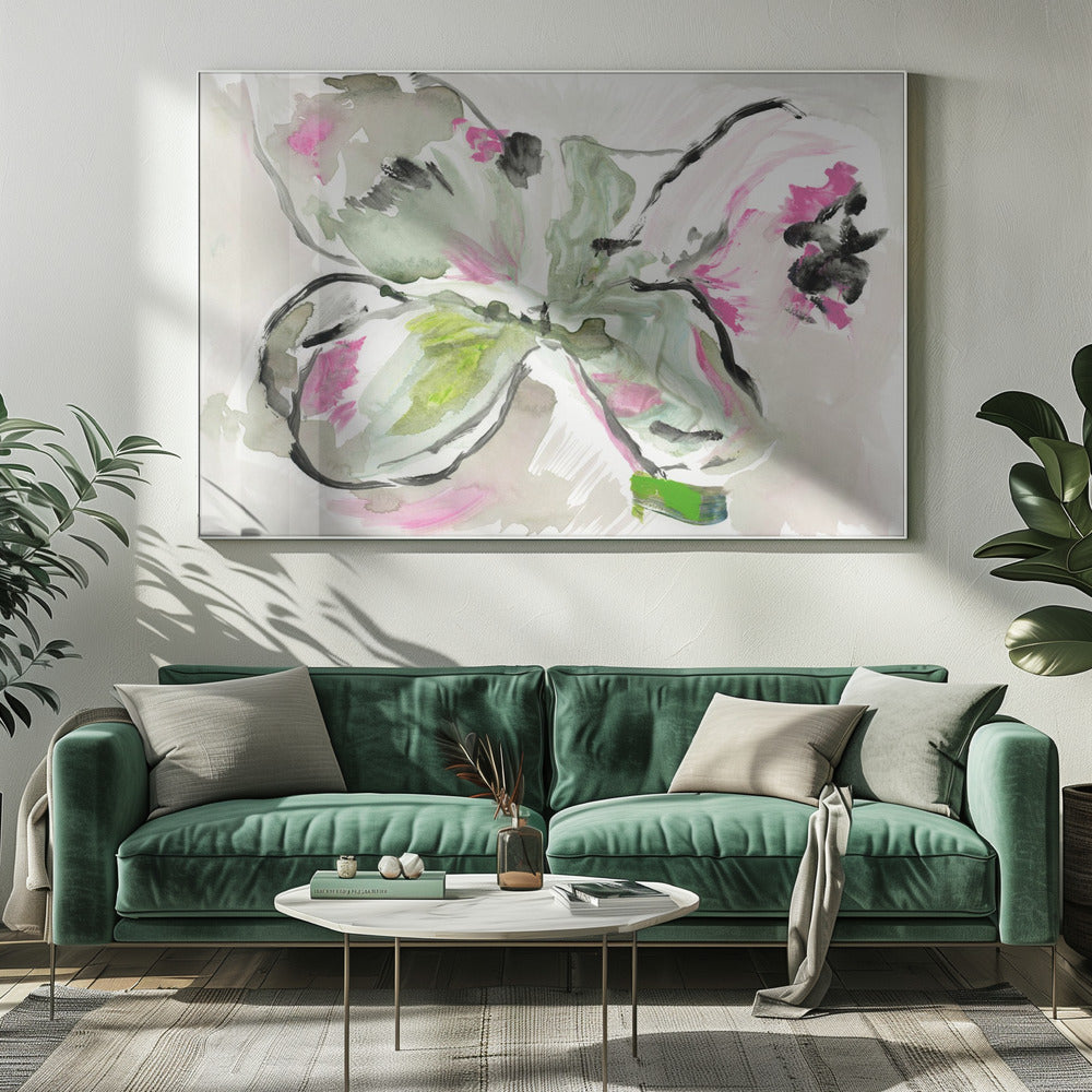 Abstrakt Lila Violett Rosa Farbtöne Floral 2 | Leinwand