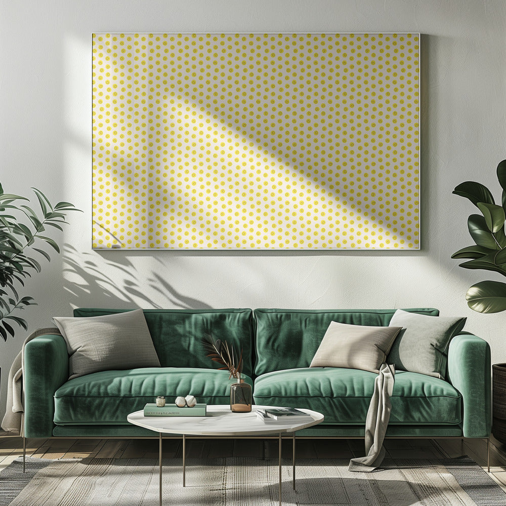 Gelbe Smileys (Musterdesign) | Leinwand