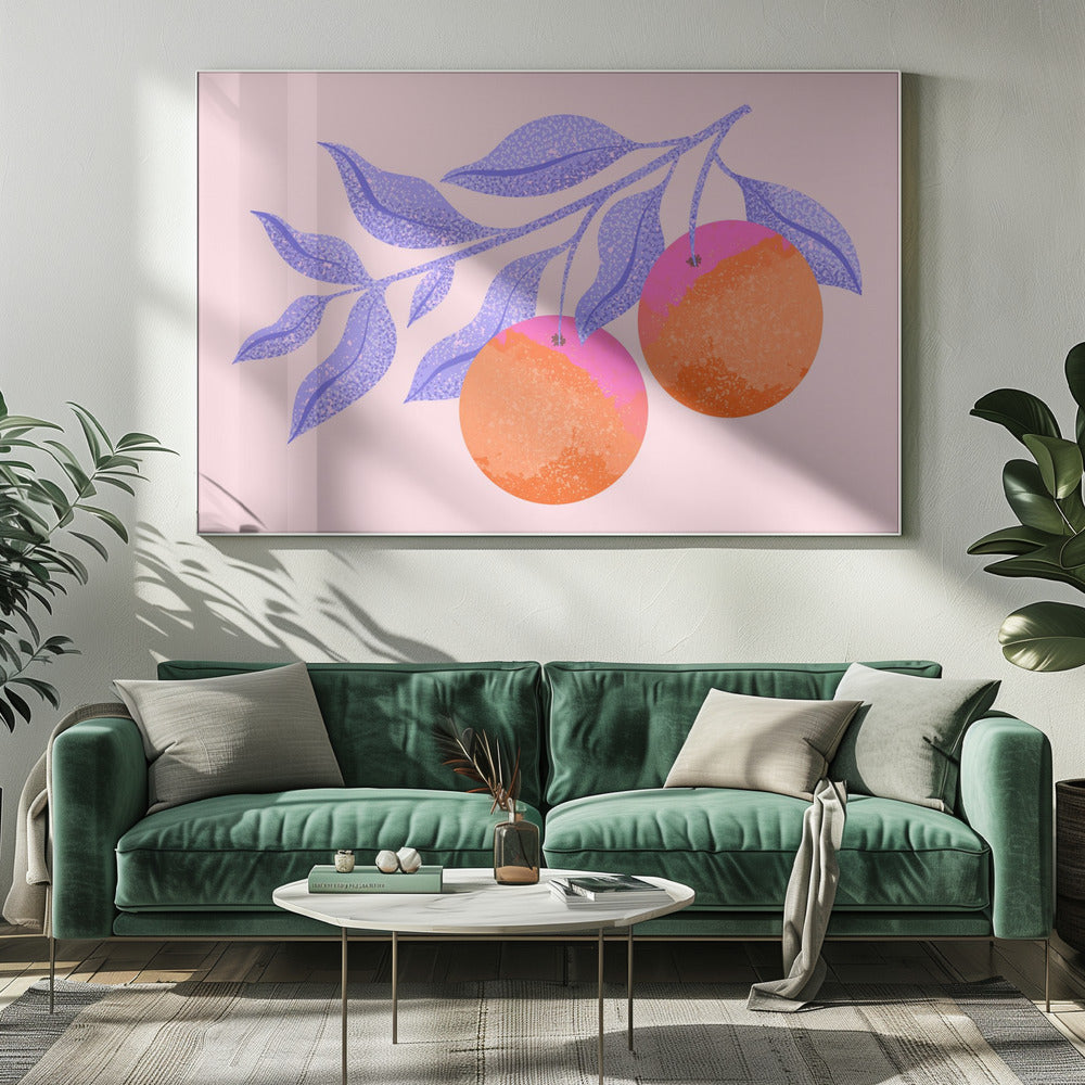 Abstrakter Orangenzweig | Leinwand