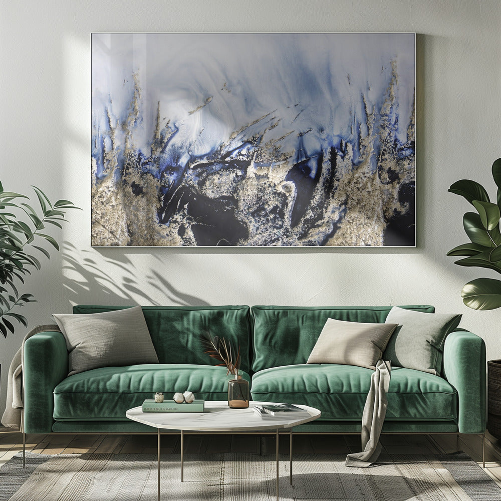 Dramatische Kunst - Goldene Felsen | Leinwand