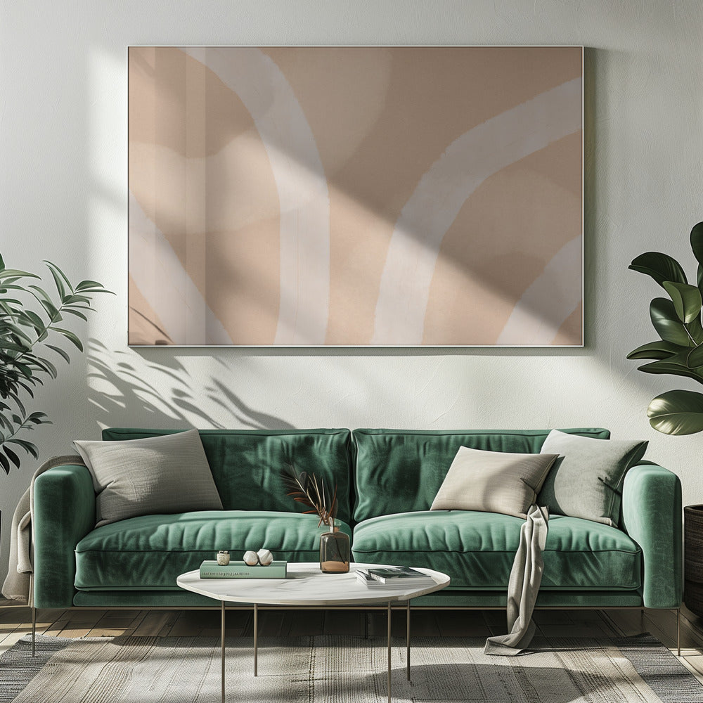 Neutrales abstraktes Aquarell. Minimalistisch in Pastellfarben Nr. 5 | Leinwand