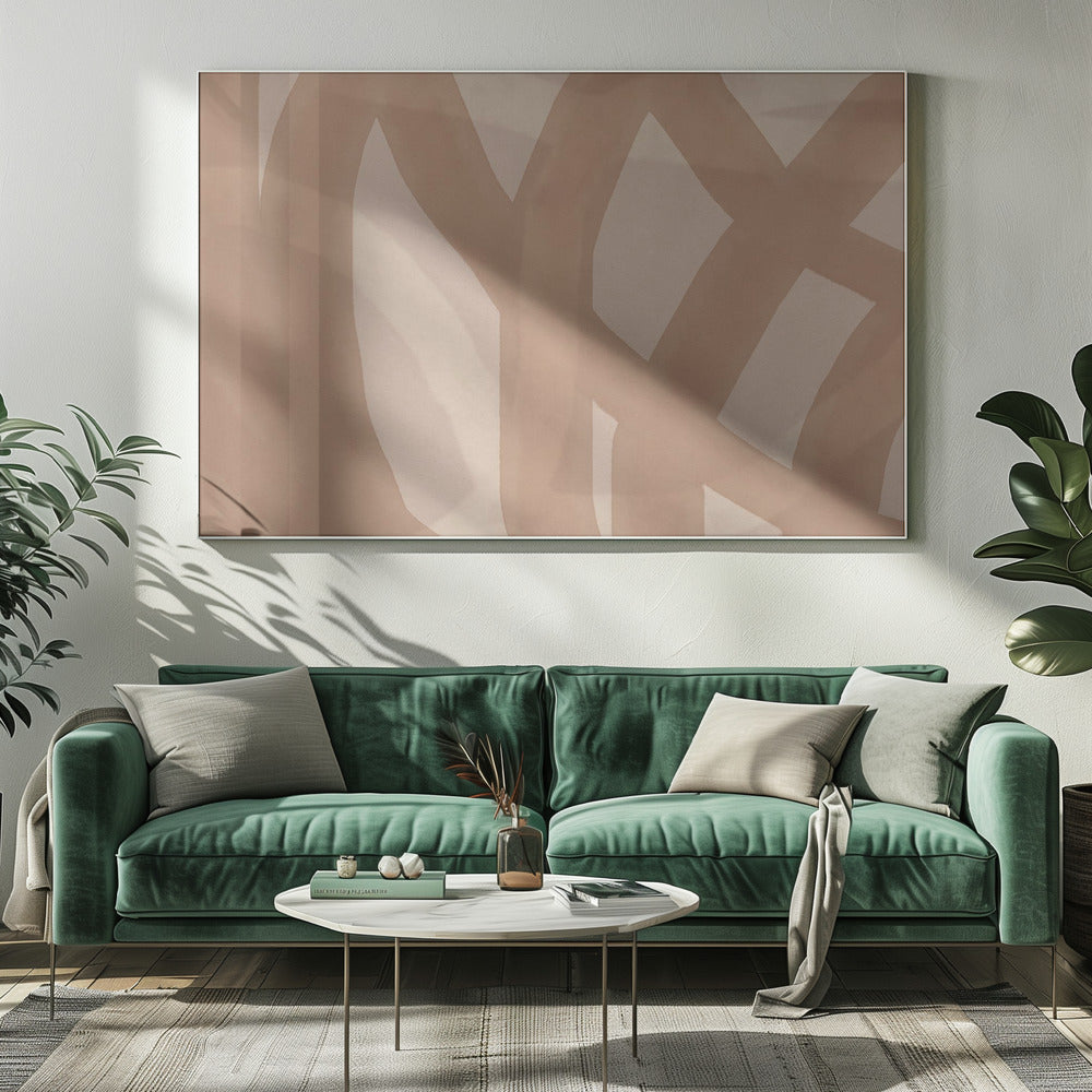 Neutrales abstraktes Aquarell in Nude und Pastell 9 | Leinwand