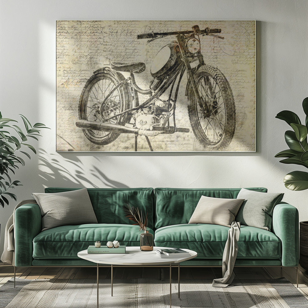 altes Motorrad | Leinwand