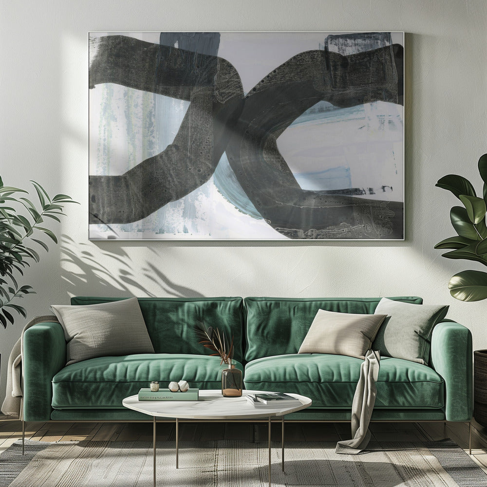 Schwarzes Textur-Meeting 2 | Leinwand