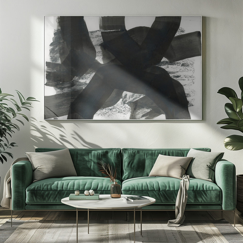 Schwarzes Textur-Meeting 3 | Leinwand