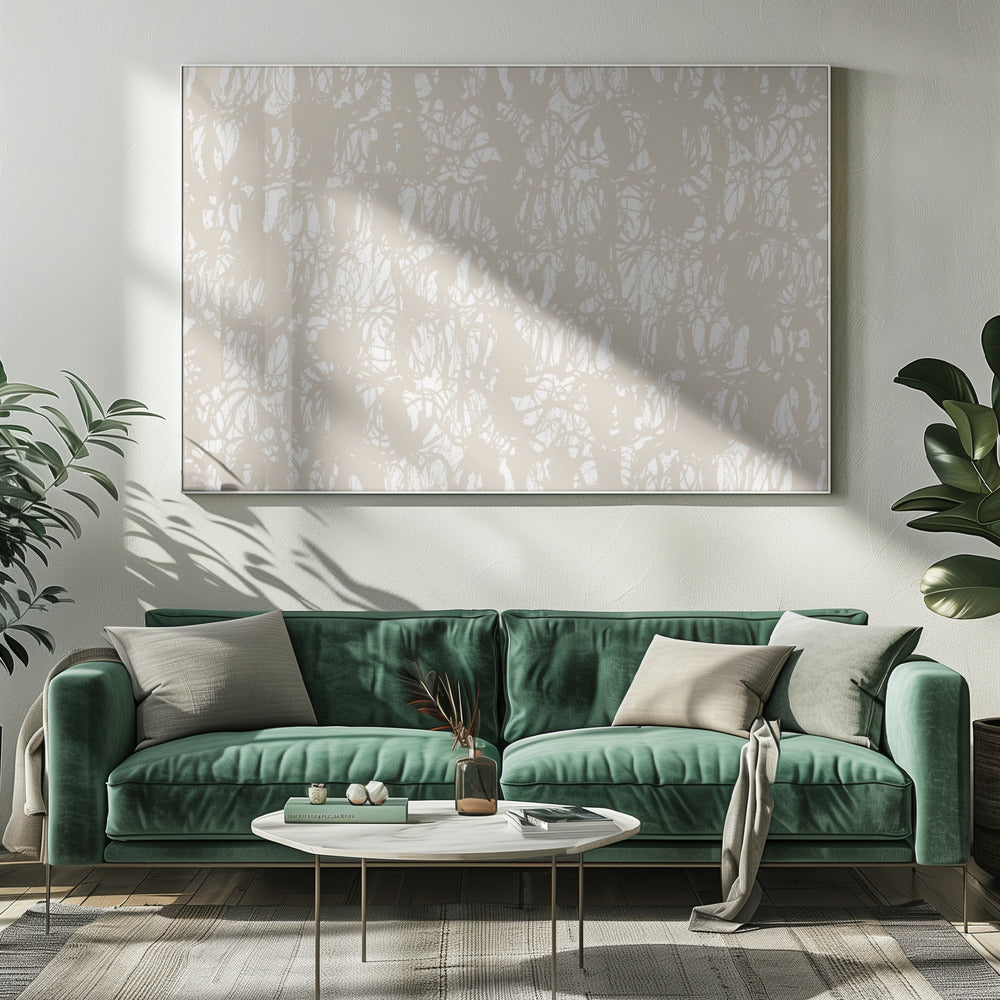 Abstrakte Tintenwirbel Beige 1 | Leinwand